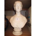 Copeland Parian ware bust of Princess Alexandra on socle, inscribed ' Art Union of London,