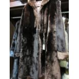 Ladies three quarter length mid brown fur coat