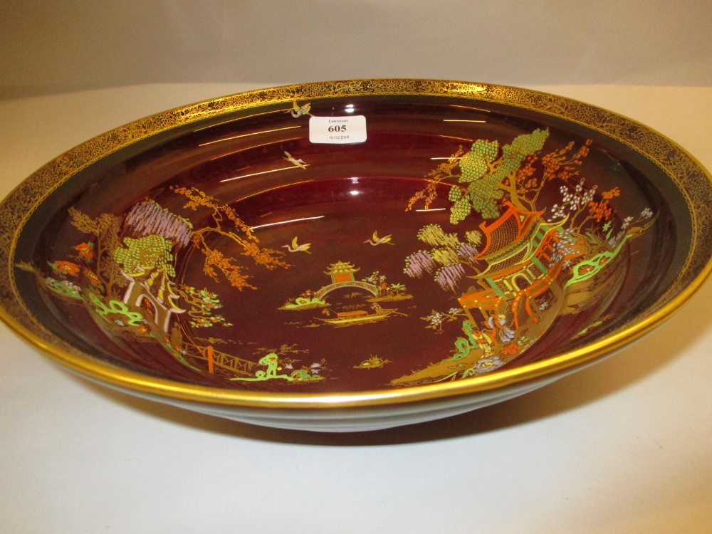 Carlton Ware Rouge Royale chinoiserie decorated bowl