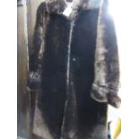 Ladies brown three quarter length fur coat