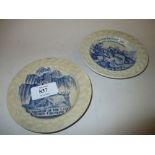 Pair of 19th Century pearlware nursery plates,