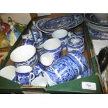 Quantity of various blue and white transfer printed ceramics