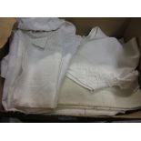 Box containing a quantity of various table linen etc