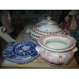 Small collection of dolls porcelain dinner ware and two Mabel Lucy Attwell decorated collectors