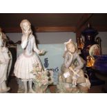 Two boxed Lladro figures of girls No. 1211 and No.