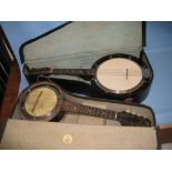 Tenor banjo mandolin with case, marked G.H. and S. ' The Wonder ' No.