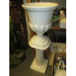 White porcelain casa pupo jardiniere on stand
