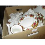 Royal Albert Old Country Roses pattern tea service including a two handled tray