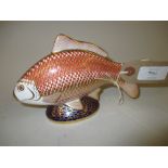 Large Royal Crown Derby model of a salmon