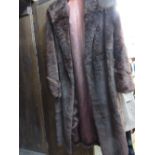 Ladies brown three quarter length beaver fur coat