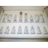 Boxed Lladro porcelain medieval chess set, No.