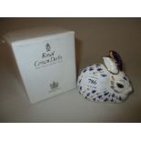 Crown Derby Imari paperweight in the form of a rabbit
