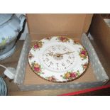 Royal Albert Old Country Roses pattern wall clock in original box