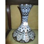 20th Century Loetz white and smoke glass flared rim vase, signed to the base Loetz,