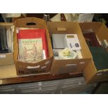 Four boxes containing collection of stamps in albums, stock books and loose,