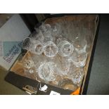 Quantity of approximately one hundred crystal drinking glasses,