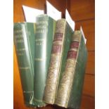 Two leather bound volumes, ' Memorials of the Civil Wars ' edited by Robert Bell,