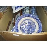 Similar quantity of blue and white ceramics