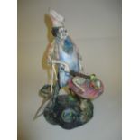 20th Century pottery caricature figure of a chef preparing food, signed A.