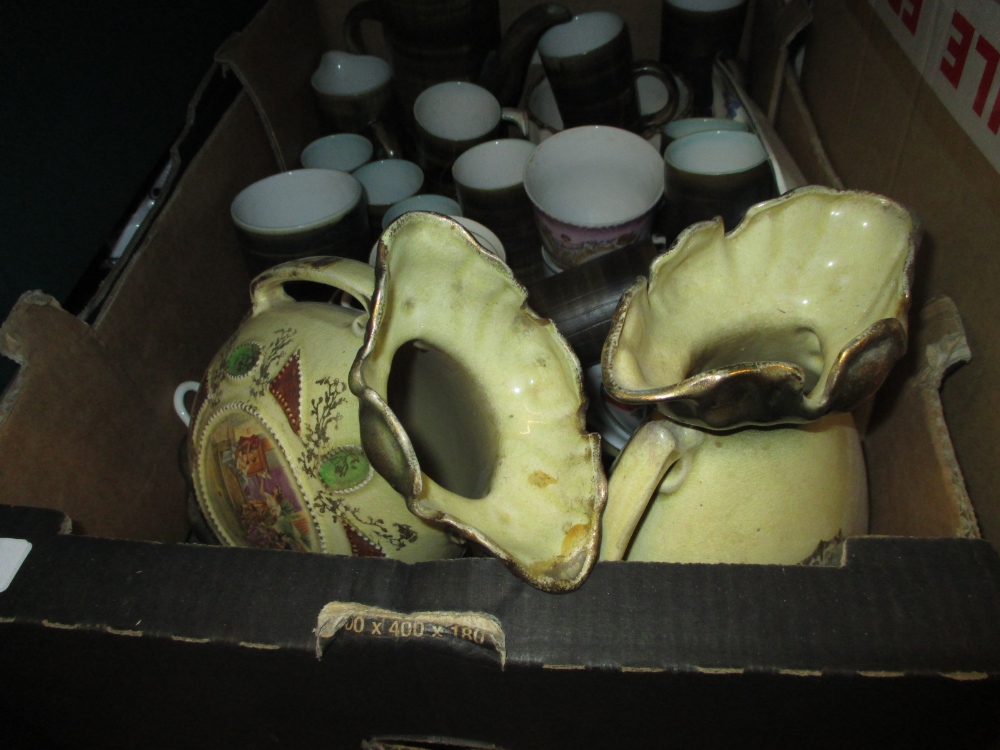 Large Victorian Diamond Jubilee mug and saucer, various other commemorative mugs,
