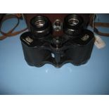 Pair of Carl Zeiss 8 x 30 binoculars in leather case