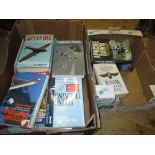 Two boxes containing quantity of aviation related books