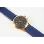 A GENTLEMAN'S SWISS 18CT.  GOLD CHRONOGRAPH MECHANICAL WRISTWATCH the black dial signed Gigandel,