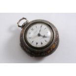 A VICTORIAN TRIPLE-CASED "TURKISH MARKET" POCKET WATCH with a verge escapement & a tortoiseshell