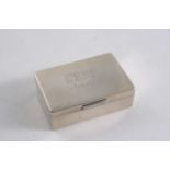 AN EDWARDIAN SCOTTISH VESTA BOX plain rectangular with a hinged cover & an interior cover set with a