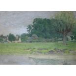 •JOHN McDOUGAL (1851-1945) TWYNING GREEN Signed, also signed and inscribed on a label on the new