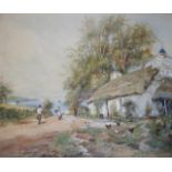 JOSEPH HUGHES CLAYTON (1870-1930) COTTAGE SCENES, WELSH COAST A pair, both signed, watercolour