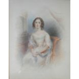 LIEUT. GEORGE DANCE (Fl.c.1842) PORTRAIT OF SARAH PEARSON RAWLINGS (1821-1843) Seated three