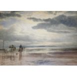 SAM BOUGH, RSA (1822-1878) ACROSS THE ESTUARY, LOW TIDE Signed and dated 1874, watercolour 36.5 x