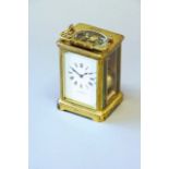 A CARRIAGE CLOCK dial white enamal, inscribed A.1 The Equator, French Made, movement cylinder