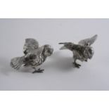 A PAIR OF CONTEMPORARY CAST NOVELTY CONDIMENTS in the form of fledgling birds, with textured plumage