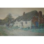 •JOHN McDOUGAL (1851-1945) COTTAGE AT DUSK Signed and dated 1891, watercolour 48.5 x 74cm. ++ Some