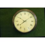 A MAHOGANY WALL CLOCK of generous proportions, dial cream painted, signed Ingram, Gloster,