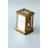 A CARRIAGE CLOCK dial white enamel, signed Matthew Norman, movement repeating, cylinder escapement