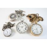 A SILVER HALF HUNTING CASED POCKET WATCH BY J.W. BENSON the signed circular dial with Roman numerals