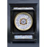 AESTHETIC MOVEMENT MANTLE CLOCK - SLATE attributed to Lewis Foreman Day, made in slate with a