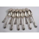 A RARE SET OF TWELVE EARLY 19TH CENTURY, CHINESE EXPORT TABLE SPOONS, King's pattern, maker's