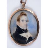 ATTRIBUTED TO THOMAS RICHMOND Miniature portrait of a naval officer in uniform, on ivory, head &