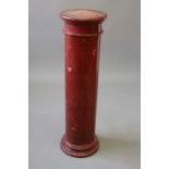 A ROUGE SCAGLIOLA PEDESTAL 44ins. (112cms.) high, 13ins. (33cms.) dia