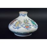 A WUCAI VASE squat baluster body, painted with a continuous scene of immortals amongst clouds, above