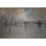 JAMES KAY, RSA (1858-1942) THE THAMES AT BATTERSEA Signed, watercolour 19.5 x 29cm. Provenance: