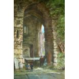 MARGARET RAYNER (1837-1920) THE YOUNG HISTORIANS; THE HOLY WELL Two, both signed, gouache on