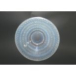 LALIQUE BOWL in the Fleurville design, the exterior with concentric bands of glass globules and a
