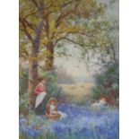 BENJAMIN D. SIGMUND (Fl.1880-1904) THE SHEPHERD SISTERS Signed, watercolour 35.5 x 25.5cm. ++ Good