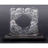 LALIQUE CLOCK STAND - NAIADES in the Naiades design, the clear glass clock stand designed with Sea