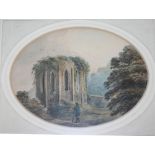 THE REV. JOHN SWETE (1752-1821) A SPORTSMAN BY AN OCTAGONAL FOLLY Watercolour with pen and ink,